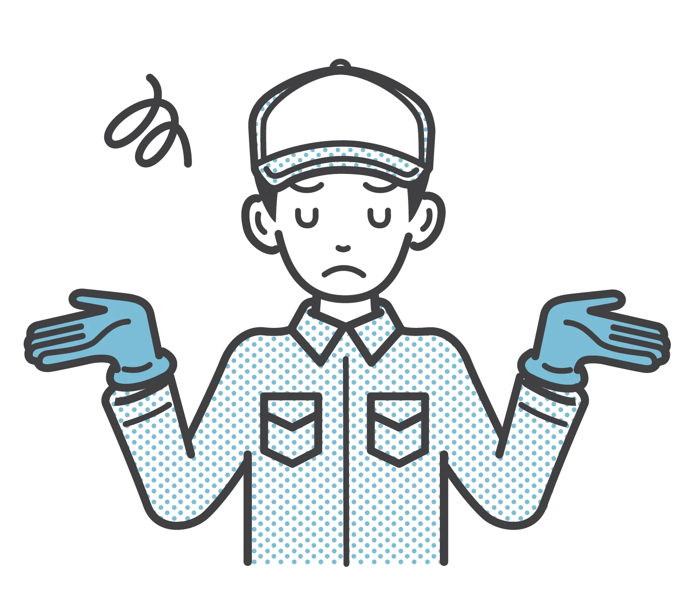 困っている作業員